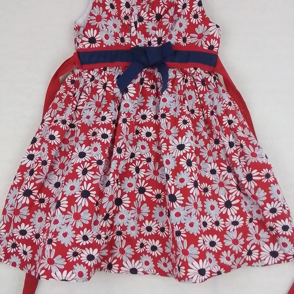 Westside Girl's Sun Dress Size 5-6 in Red, White, Blue w/ Floral Print - Picture 3 of 10